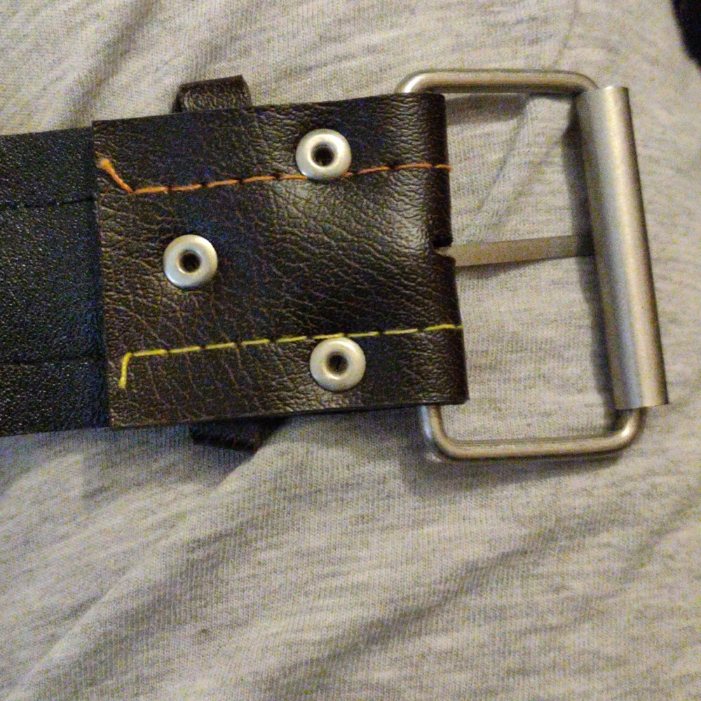 Brown Faux Leather Belt with chain